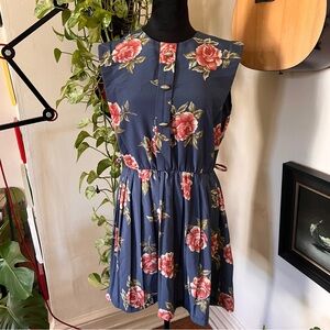 Vtg 70s 80s Breli Originals Dress - Dusty Blue Floral, Union Made In USA, Size 8